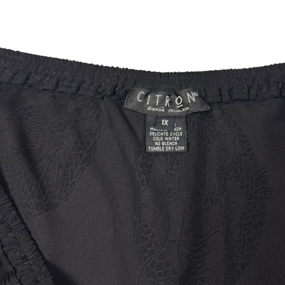 Citron Santa Monica Silk Midi Skirt Sz.XL Black Whimsigoth Boho Feminine Flowy - Picture 6 of 9